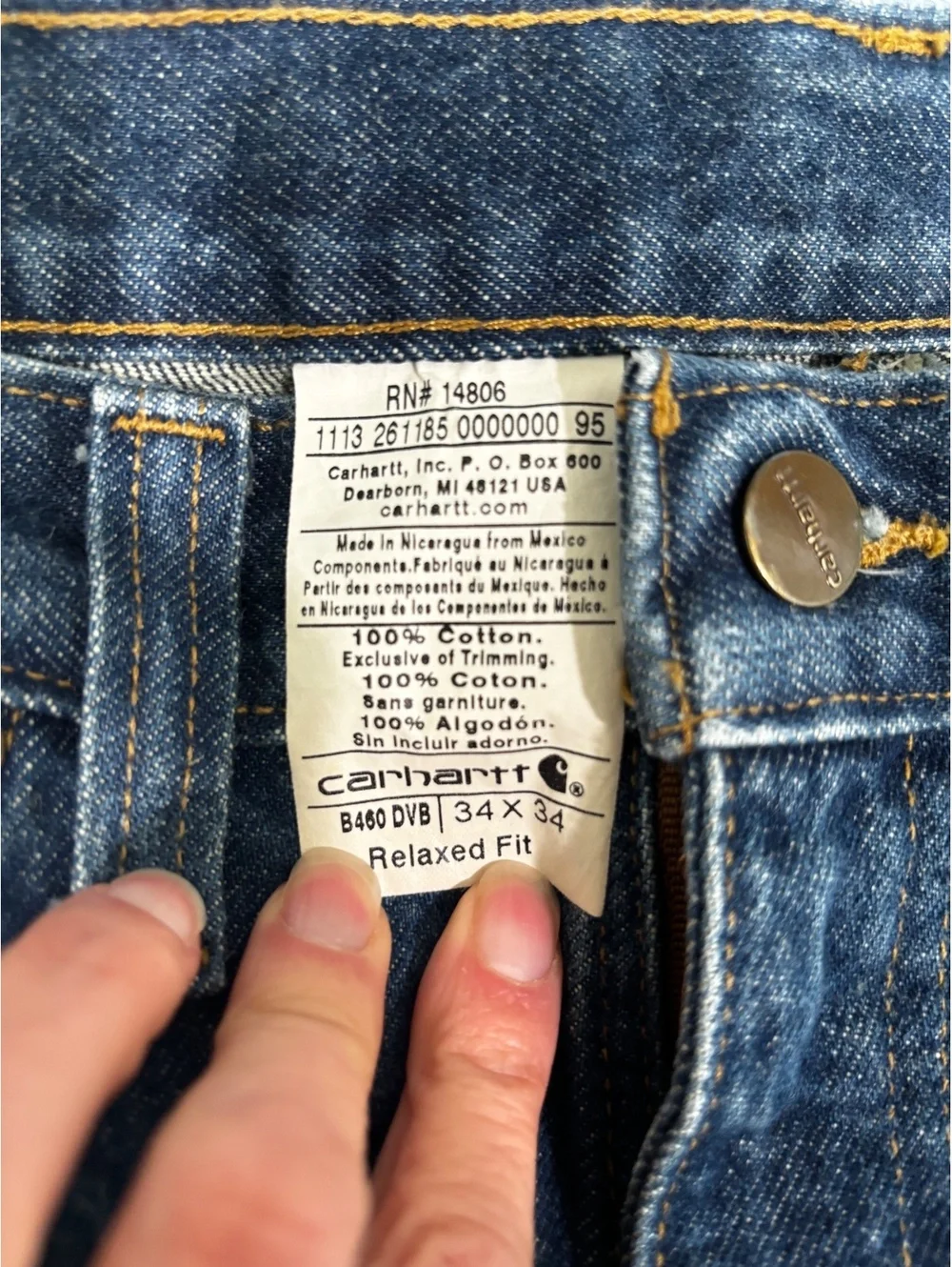 Carhartt Men’s Classic Straight Fit Dark Wash Jeans